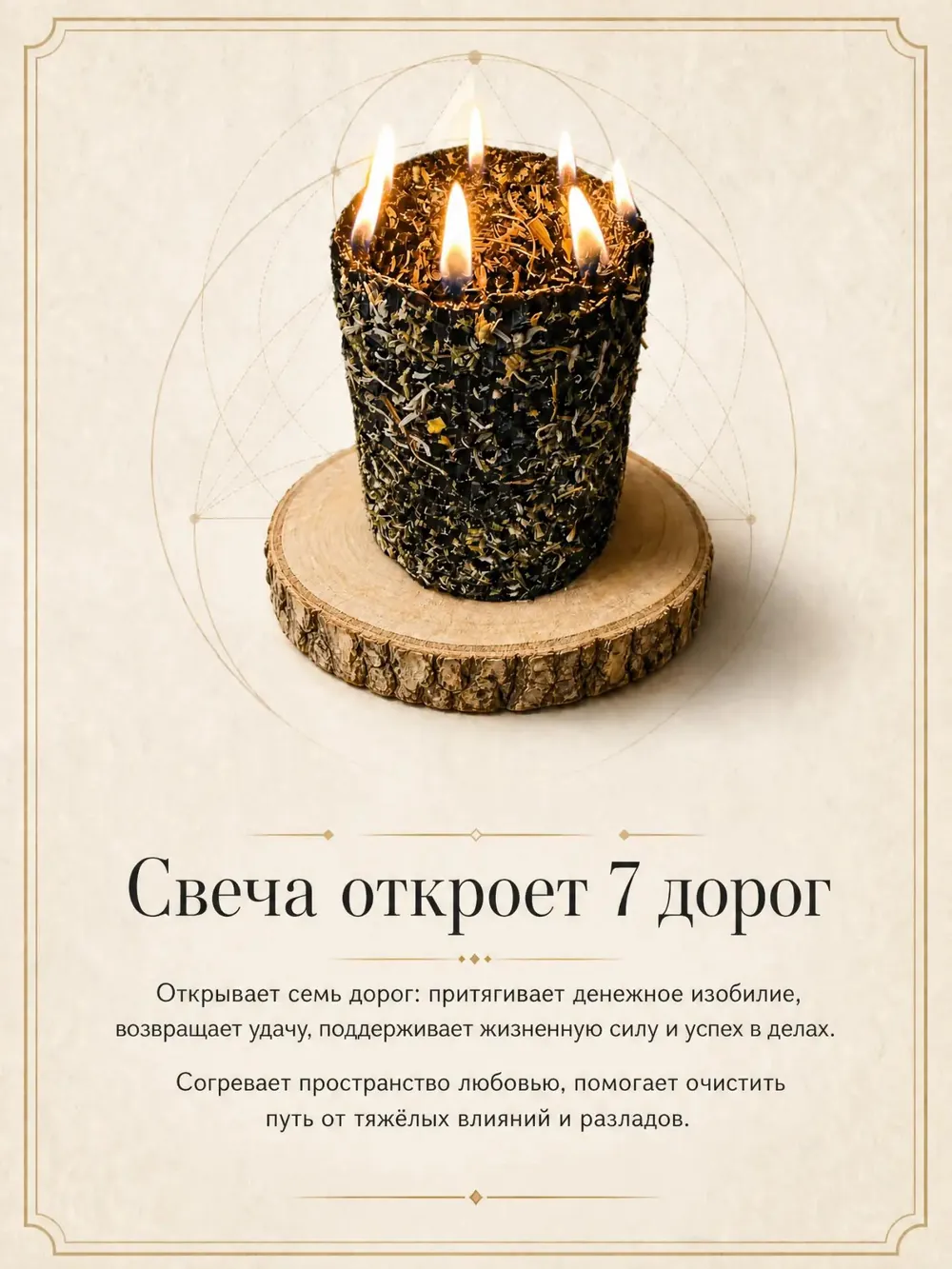 Откроет 7 дорог — ритуальная свеча ручной работы