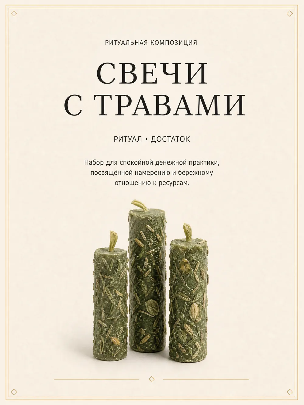 Свечи с травами — ритуальная свеча ручной работы