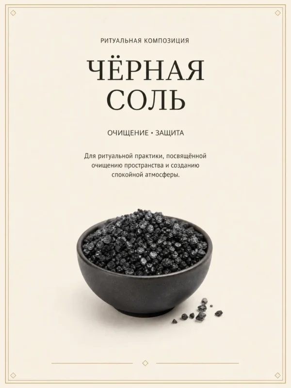 Чёрная соль — ритуальная свеча ручной работы